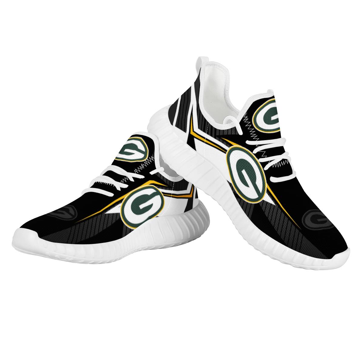 Women's Green Bay Packers Mesh Knit Sneakers/Shoes 016